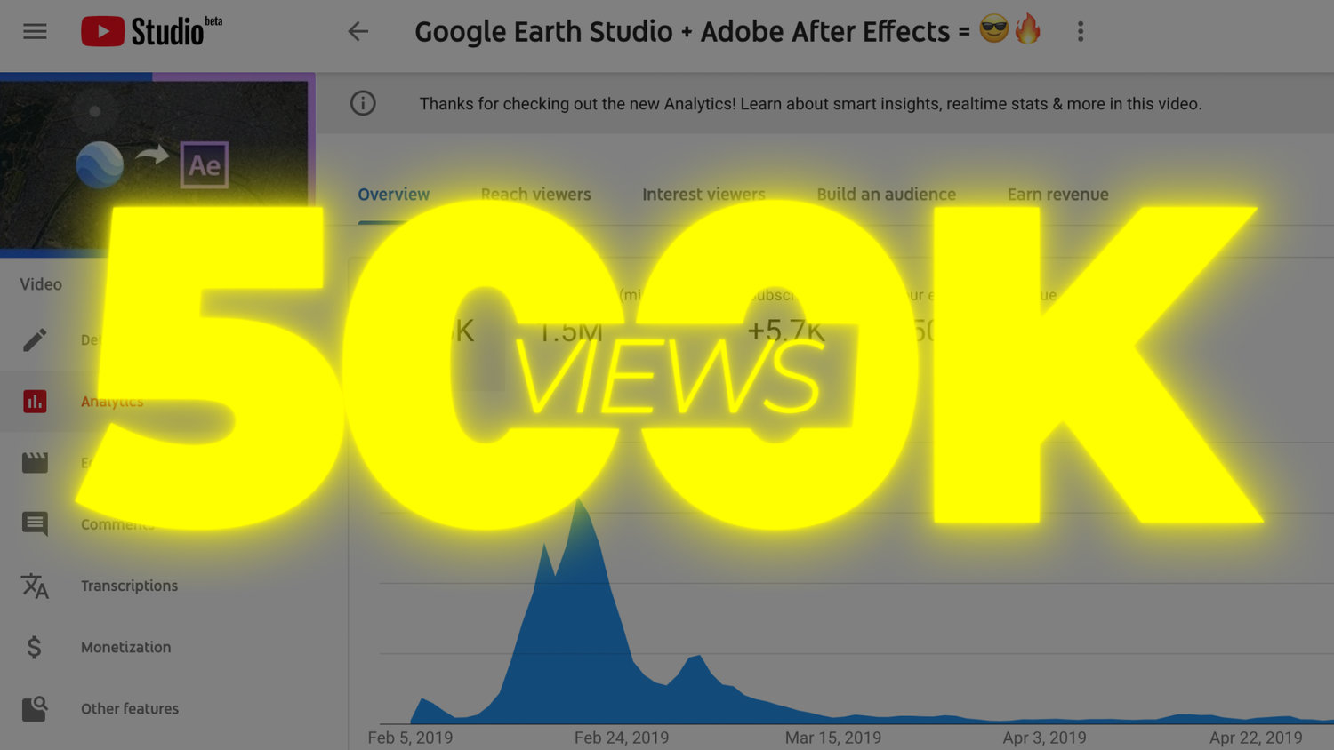 500k in yellow text