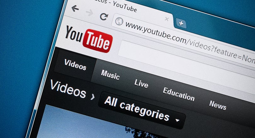 youtube page on phone