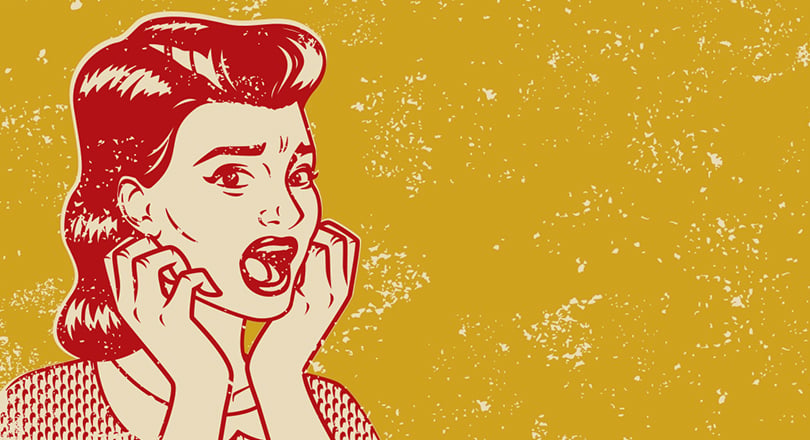 Lady in yellow background