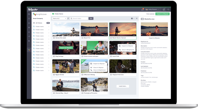 Brightcove and Wipster Integration for video workflow