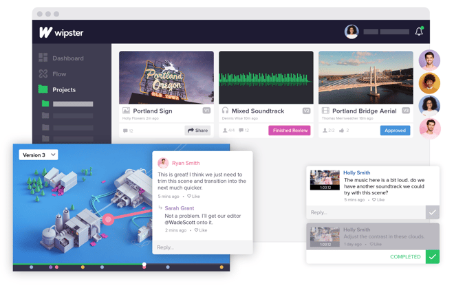 Wipster's Platform for creative workflow in remote environments