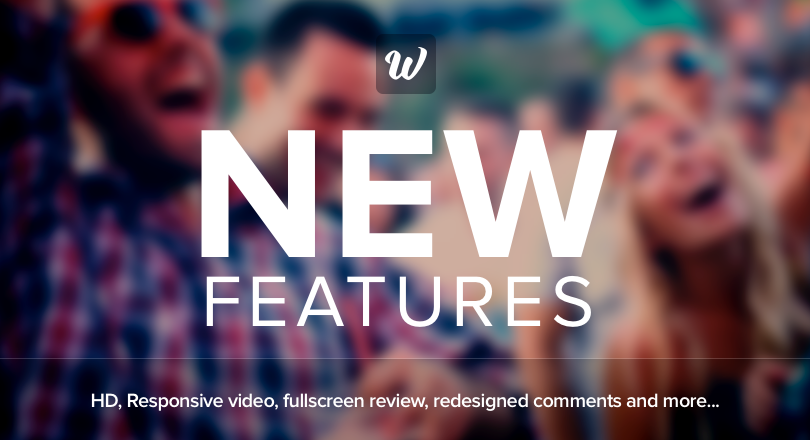 image with 'new features' in white writing