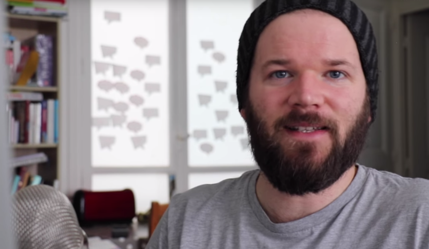 man with beard looking at camera