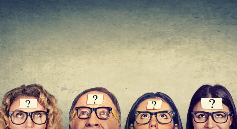 question marks on people's head