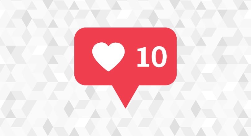 instagram notification - heart with number 10