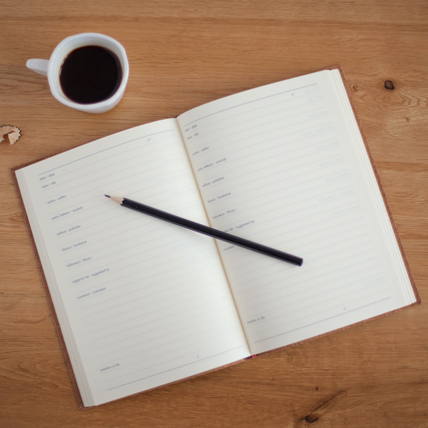 book coffee pencil 