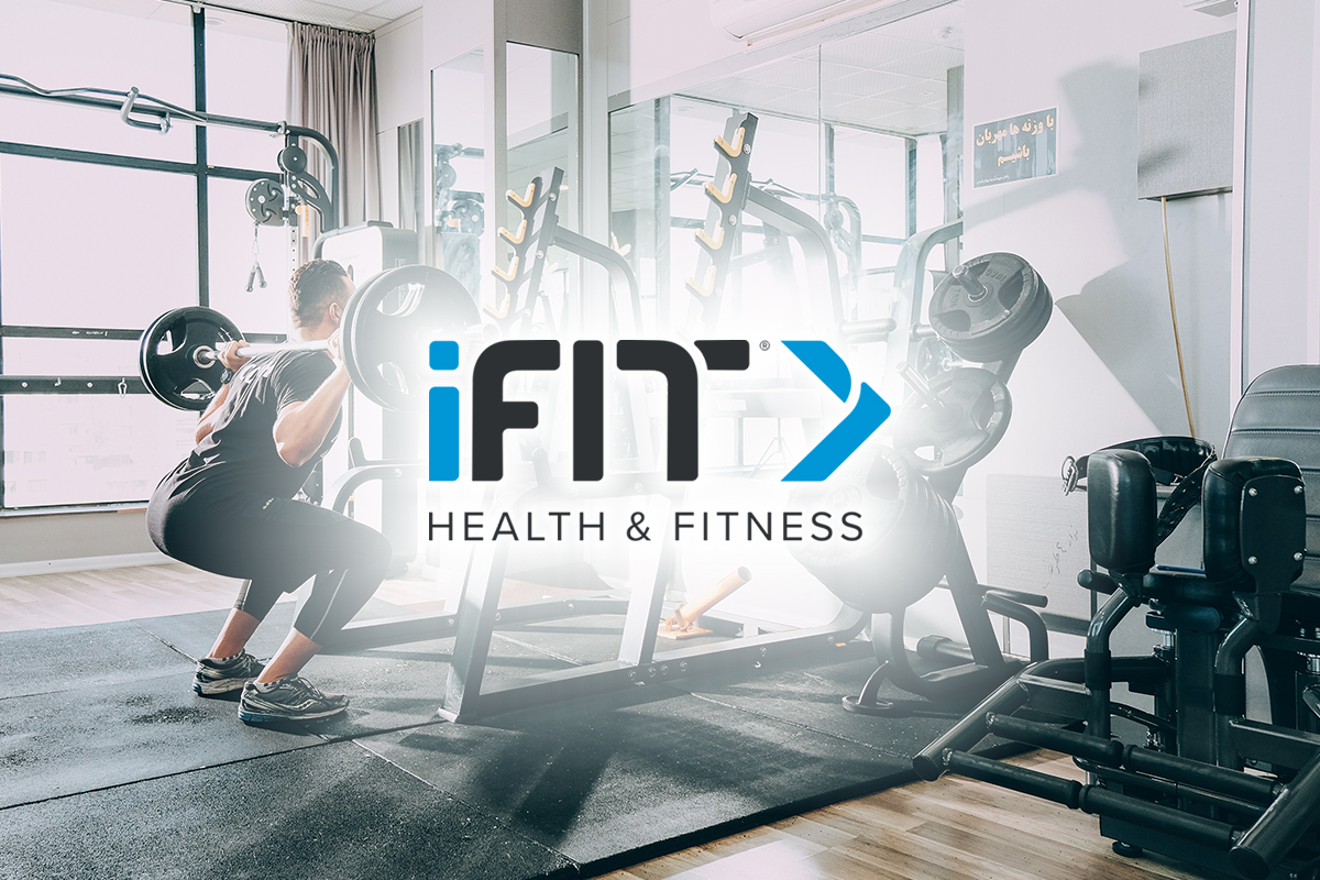 iFit logo and person with weights